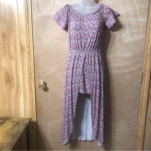 Women’s Size Large Dress Romper Floral Dark Pink